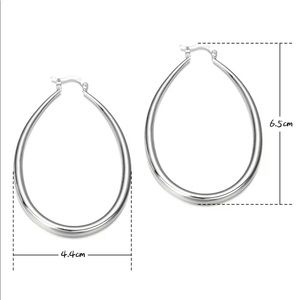 Jewelry - 925 STERLING SILVER CLASSIC LARGE HOOP OVAL DANGLE Jewelry - 925 STERLING SILVER CLASSIC LARGE HOOP OVAL DANGLE